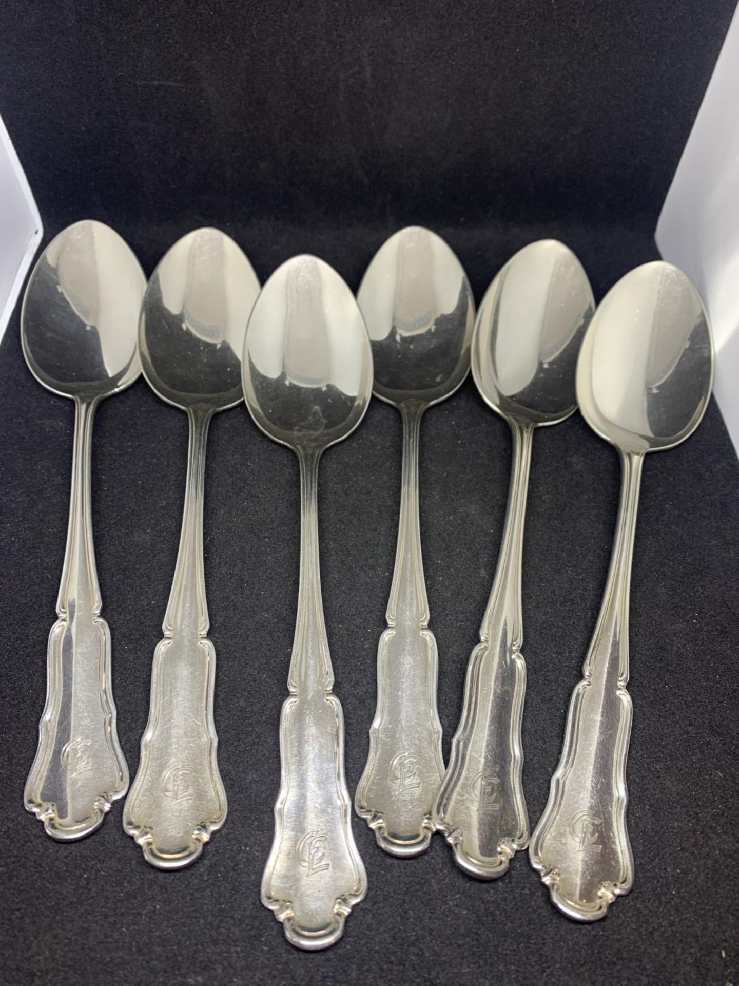 SIX SILVER SPOONS MARKED 800 GROSS WEIGHT 339g