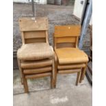 A COLLECTION OF 7 MID 20TH CENTURY BENTWOOD CHILDRENS SCHOOL CHAIRS
