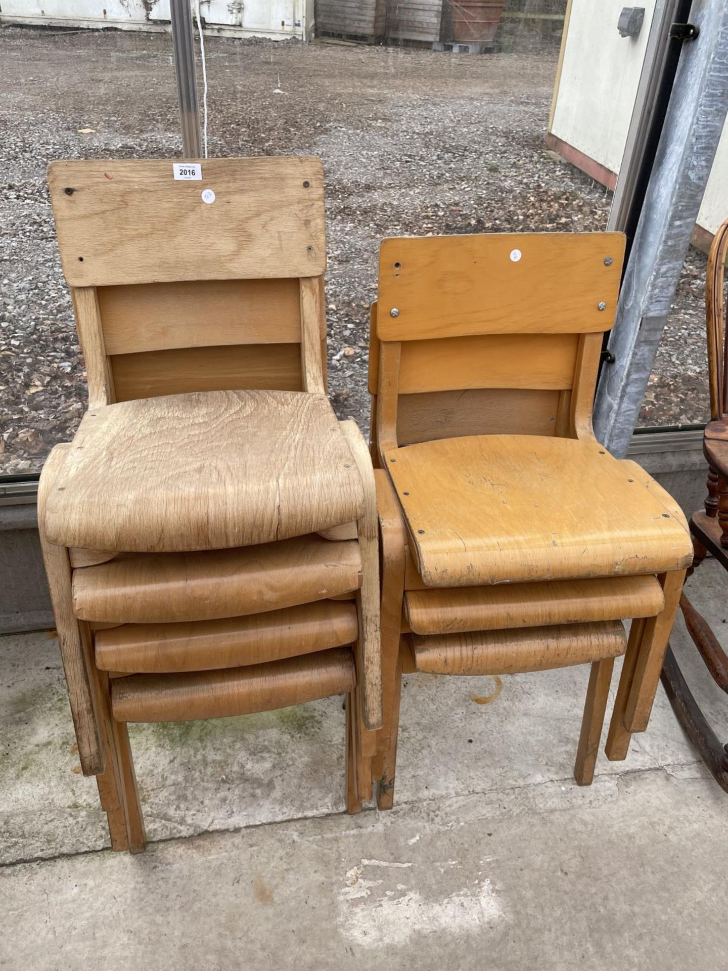 A COLLECTION OF 7 MID 20TH CENTURY BENTWOOD CHILDRENS SCHOOL CHAIRS