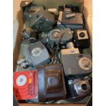 A COLLECTION OF VINTAGE CAMERAS AND CINE CAMERAS