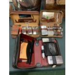 THREE VINTAGE CASED GENTLEMAN'S GROOMING KITS