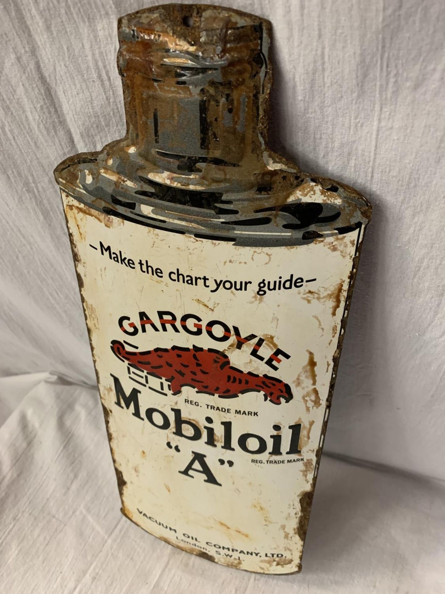 A 'GARGOYLE MOBILOIL "A" ' ENAMEL SIGN 40CM X 15CM - Image 2 of 3