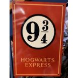 A METAL 'HOGWARTS EXPRESS' SIGN - 30.5CM X 20.5CM