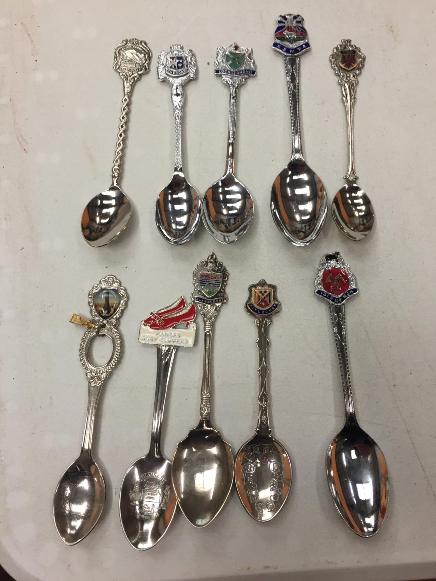 A COLLECTION OF TEN SOUVENIR SPOONS