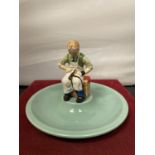 A BESWICK COBBLER SHOEMAKER DISH TIMPSON SHOES