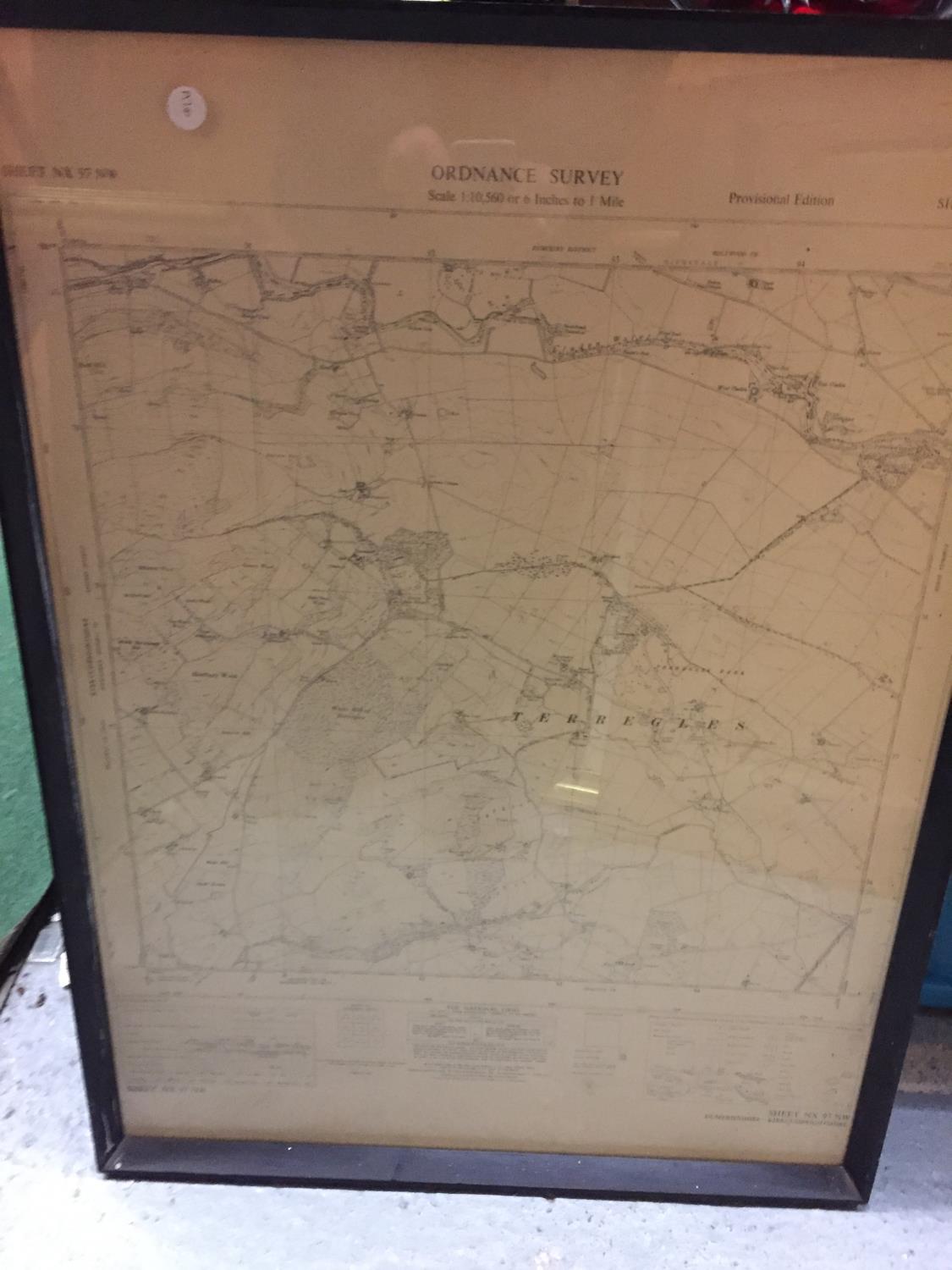 A FRAMED ORDANANCE SURVEY SHEET NX 97 NW DUMFRIESSHIRE - KIRKCUDBRIGHTSHIRE - Image 2 of 3