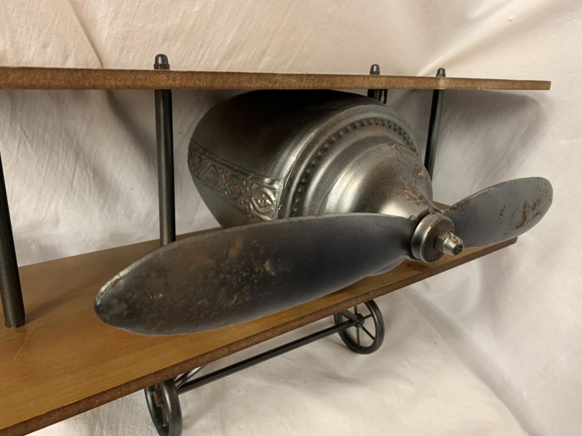 A WALL SHELF IN THE FORM OF A VINTAGE AEROPLANE WIDTH: 60CM - Image 4 of 4