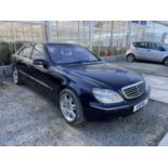 A 2001 MERCEDES S500 AUTO SALOON. REGISTRATION X58 WLJ. 4995 CC FROM A DECEASED'S ESTATE (AGE AND CC