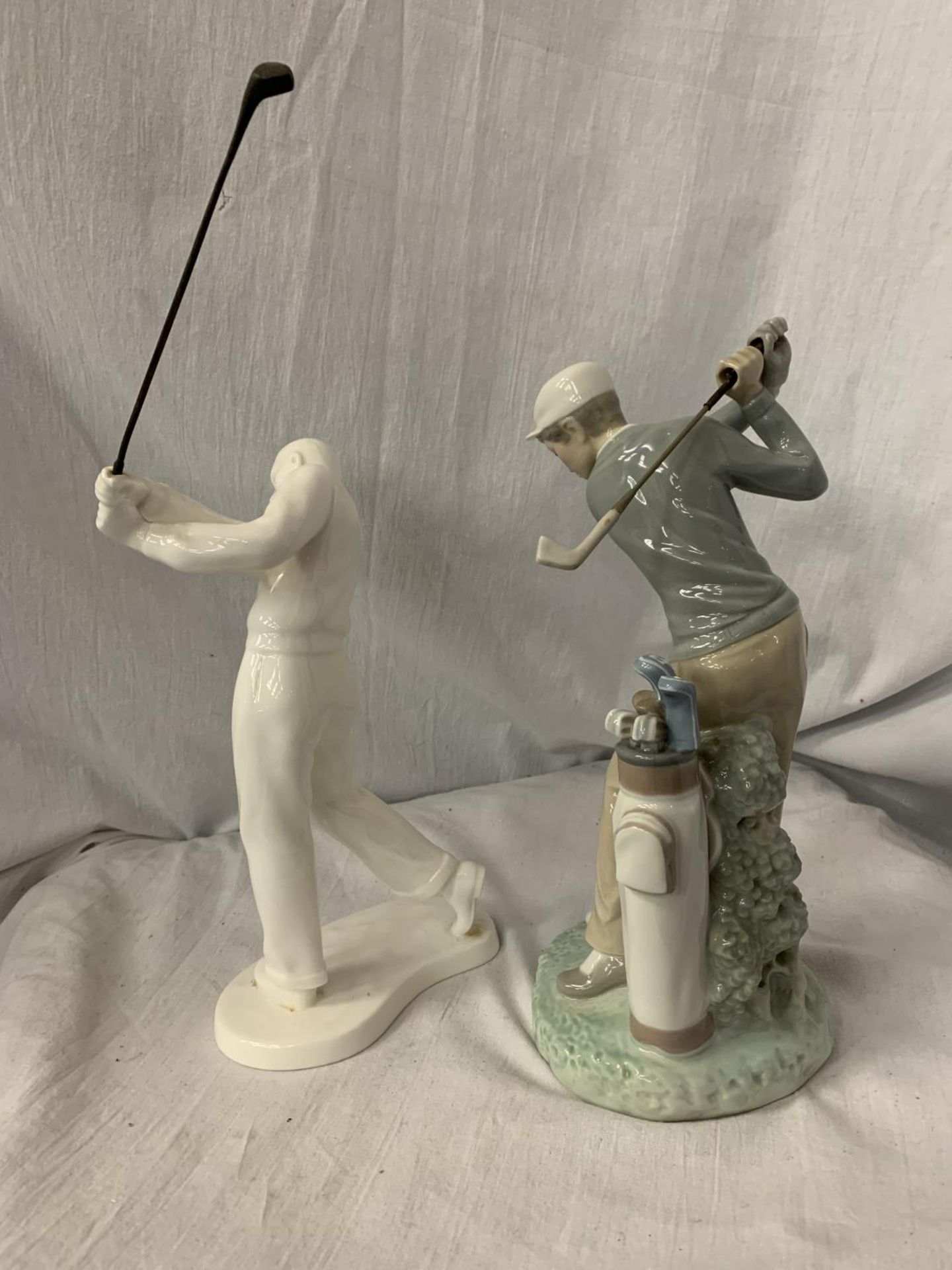 TWO GOLFING FIGURINES, ONE A NORITAKE EXAMPLE H:APPROXIMATELY 28CM - Image 3 of 3