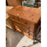 A MODERN PINE CHEST OF TWO SHORT AND FOUR LONG DRAWERS, 31" WIDE