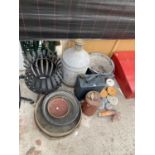 AN ASSORTMENT OF ITEMS TO INCLUDE A SHELL MEX VINTAGE FUEL CAN, RIVER PAN AND FIRE PIT ETC
