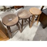 A GROUP OF THREE VICTORIAN STYLE STOOLS