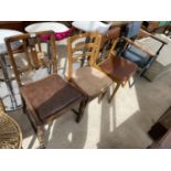 TWO 1950s DINING CHAIRS, A MID 20th CENTURY DINING CHAIR AN OFFICE ARM CHAIR