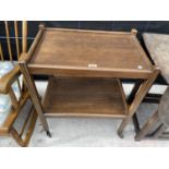 AN OAK TWO TIER TROLLEY