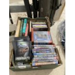 A LARGE QUANTITY OF FISHING BOOKS AND DVDS TO INCLUDE 'KORDA UNDERWATER CARP' DVDS