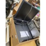 A DELL MONITOR, KEYBOARD AND HARD DRIVE