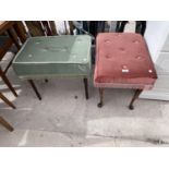 TWO MODERN DRESSING STOOLS