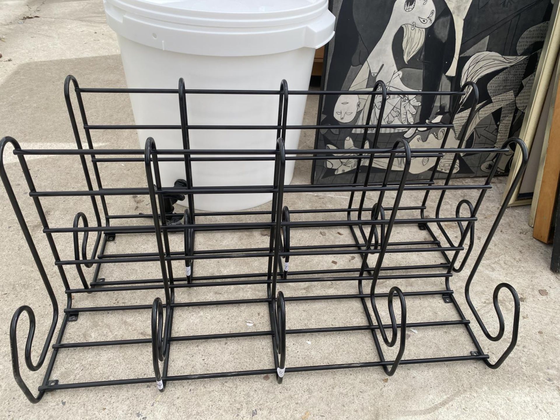 A PLASTIC WATER BUTT AND TWO METAL COAT RACKS - Image 2 of 3