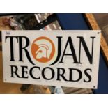 A METAL SIGN "TROJAN RECORDS"