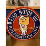 A METAL SIGN "ESSO MOTOR OIL HAPPY MOTORING"