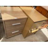 TWO MODERN TWO DRAWER FILING CABINETS