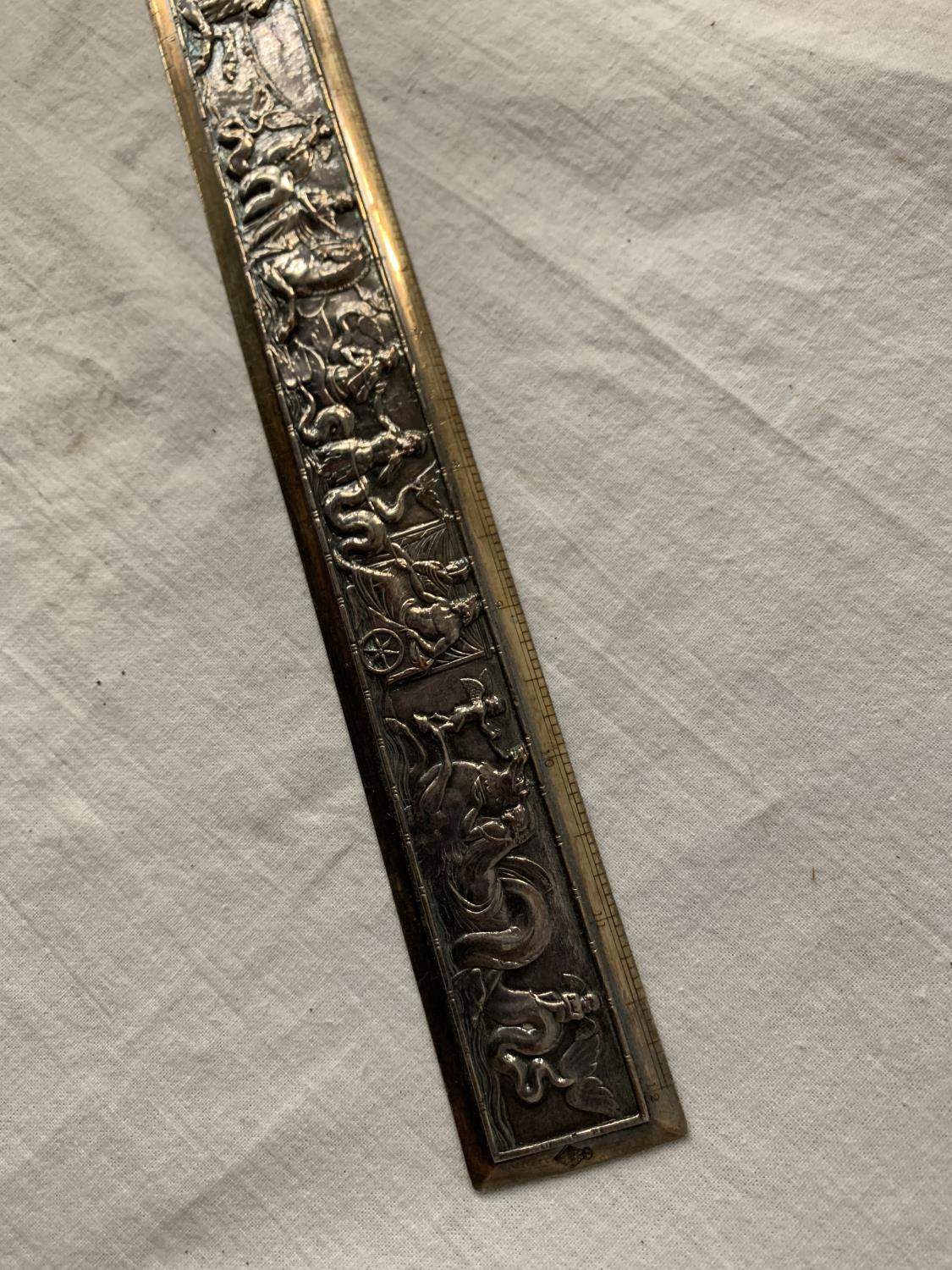 A DECORATIVE ELECTROPLATED TWELVE INCH RULER - Image 3 of 3