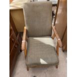 A PARKER KNOLL STYLE FIRESIDE CHAIR