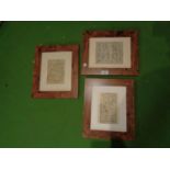 A GROUP OF THREE ARTS AND CRAFTS STYLE FRAMED MAPS 27CM X 32.5CM