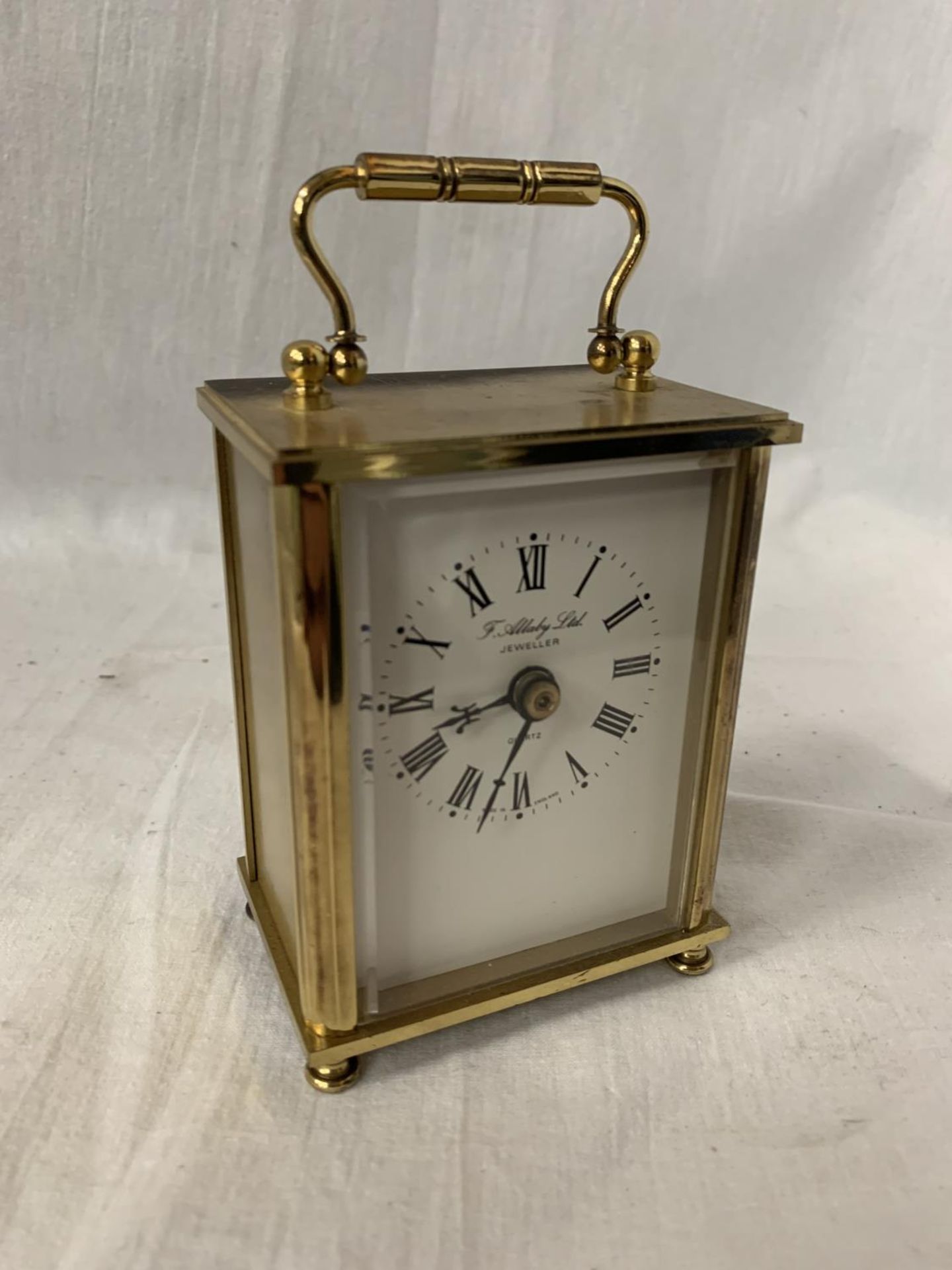 AN F ALLABY LTD BRASS CARRIAGE CLOCK