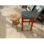 A HEIGHT ADJUSTABLE STOOL AND A FURTHER WOODEN STOOL