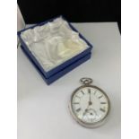 A HALLMARKED BIRMINGHAM 1898 SILVER POCKET WATCH