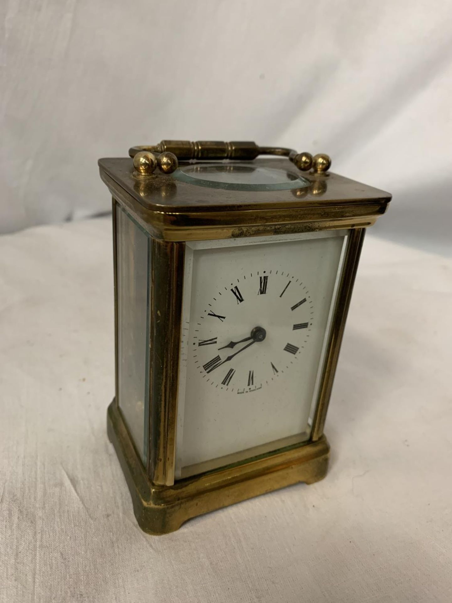 A VINTAGE HENLEY FIVE GLASS BRASS CARRIAGE CLOCK