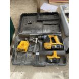 A DEWALT SDS BATTERY DRILL WITH BATTERY AND CHARGER
