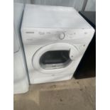 A WHITE HOOVER 8KG TUMBLE DRYER BELIEVED IN WORKING ORDER BUT NO WARRANTY