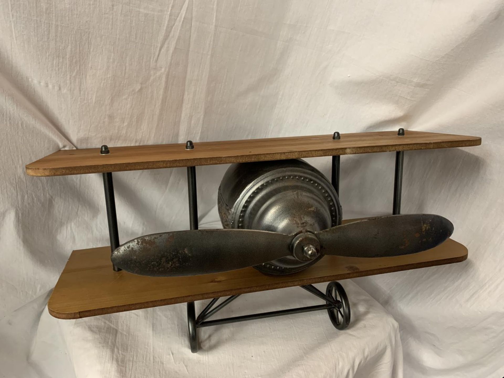 A WALL SHELF IN THE FORM OF A VINTAGE AEROPLANE WIDTH: 60CM - Image 2 of 4