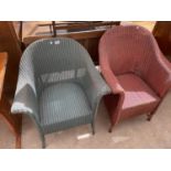 TWO LLOYD LOOM BEDROOM CHAIRS