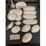 SEVERAL WHITE TABLEWARE ITEMS TO INCLUDE COALPORT AND WEDGWOOD ETC