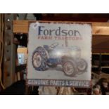 A TIN METAL FORSON FARM TRACTOR SIGN 30.5CM X 30.5CM