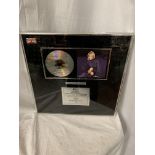 A SILVER FRAMED PLATINUM AWARD FOR 'MY LOVE IS YOUR LOVE' BY WHITNEY HOUSTON