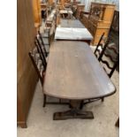 A REFECTORY STYLE TABLE,60X30" AND FOUR LADDERBACK CHAIRS