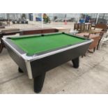 A POOL TABLE LABELLED 'SUPREME POOL' L:74" W:43"