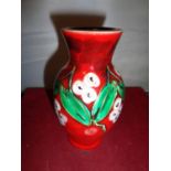 AN ANITA HARRIS WHITE BERRIES VASE HANDPAINTED AND SIGNED IN GOLD