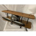 A WALL SHELF IN THE FORM OF A VINTAGE AEROPLANE WIDTH: 60CM