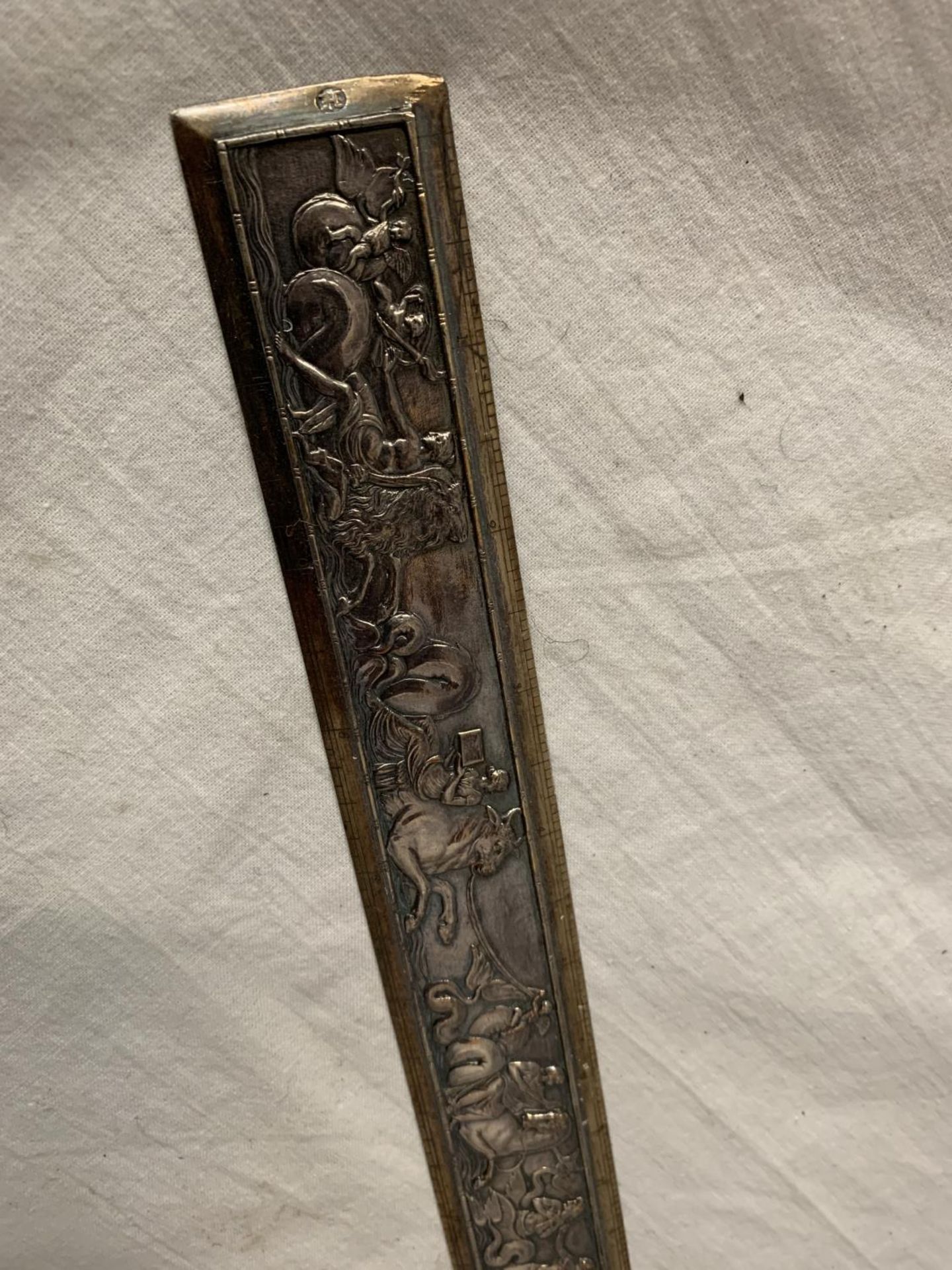 A DECORATIVE ELECTROPLATED TWELVE INCH RULER - Image 2 of 3