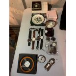 AN ASSORTMENT OF WRISTWATCHES TO ALSO INCLUDE A PORT MEIRION TRINKET DISH AND LARGE CAMEO STYLE