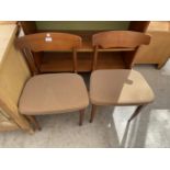 A PAIR OF RETRO TEAK G-PLAN STYLE DINING CHAIRS
