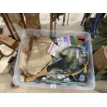 A FLY FISHING HARDY BAG AND LANDING NETS ETC