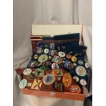 A LARGE COLLECTION OF SEW ON BADGES DISPLAY STRIPS