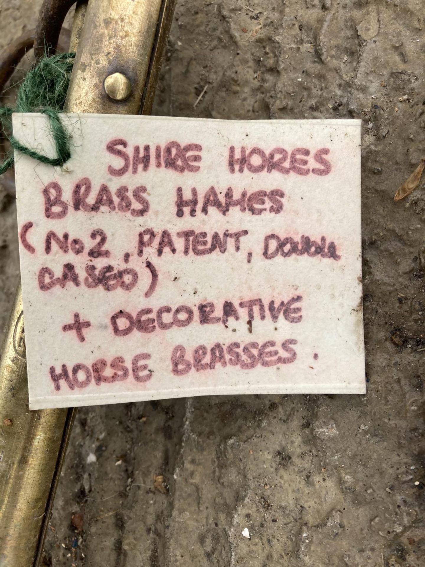 A SHIRE HORSE BRASS HAMES (NO.2 PATENT, DOUBLE CASED) AND DECORATIVE HORSE BRASSES NO VAT - Image 2 of 2