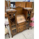 AN EARLY 20TH CENTURY OAK SIDE BY SIDE BUREAU, 49" WIDE